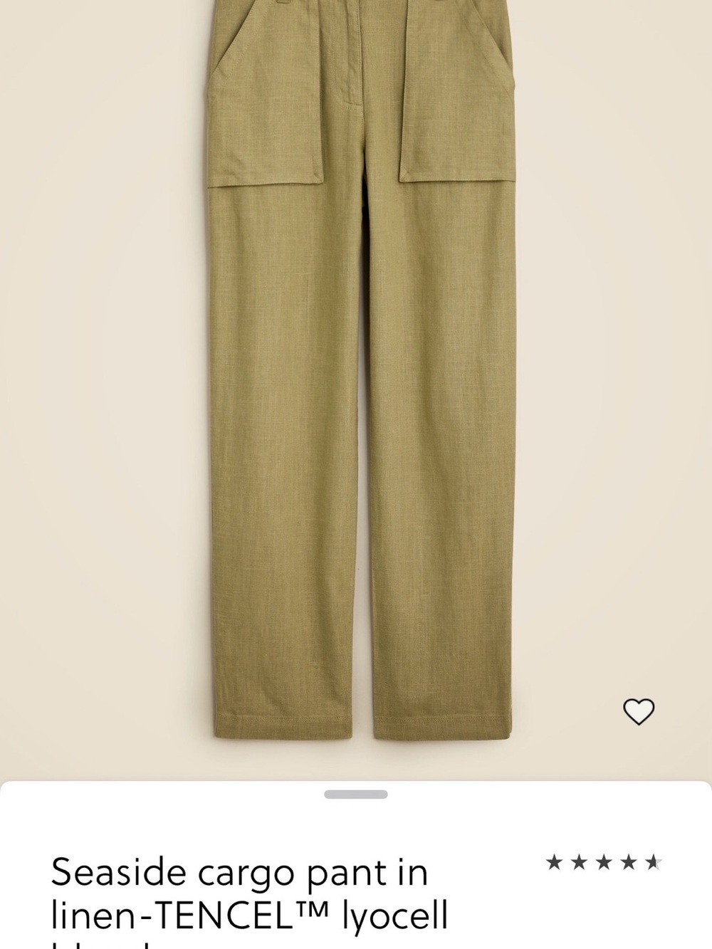 J. Crew cargo pant in linen-TENCEL™ lyocell size 4